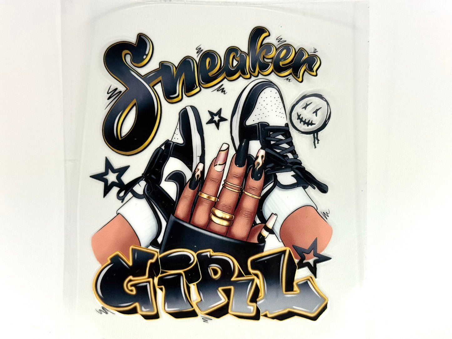 Black and white sneaker girl