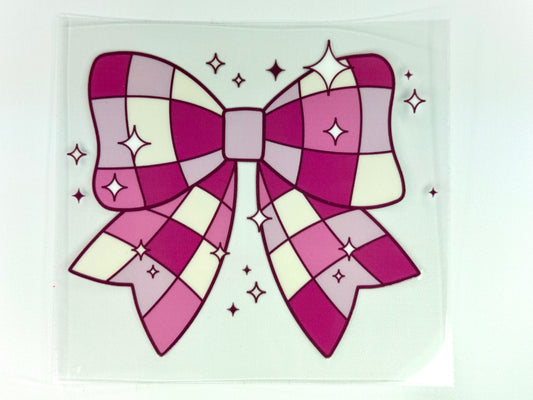 Pink Checkered Bow
