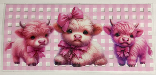 Pink Plaid Cow