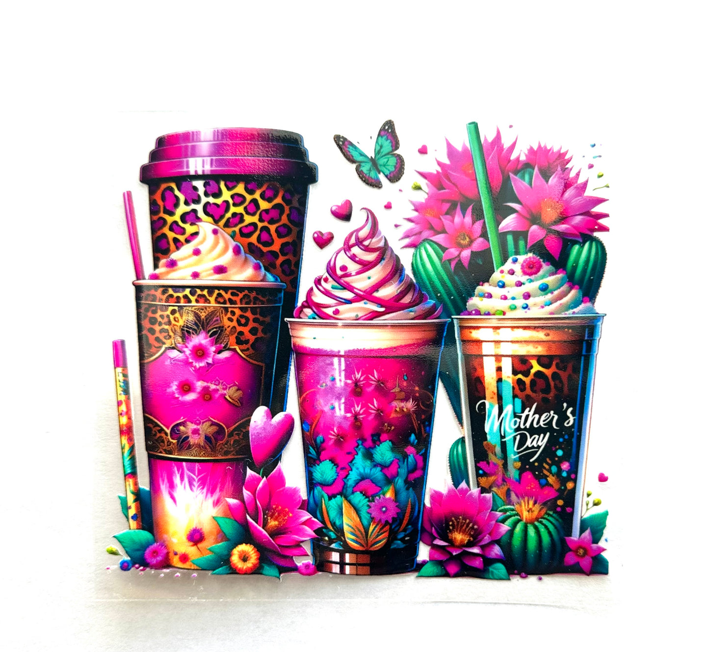 Fuchsia Coffee Decal