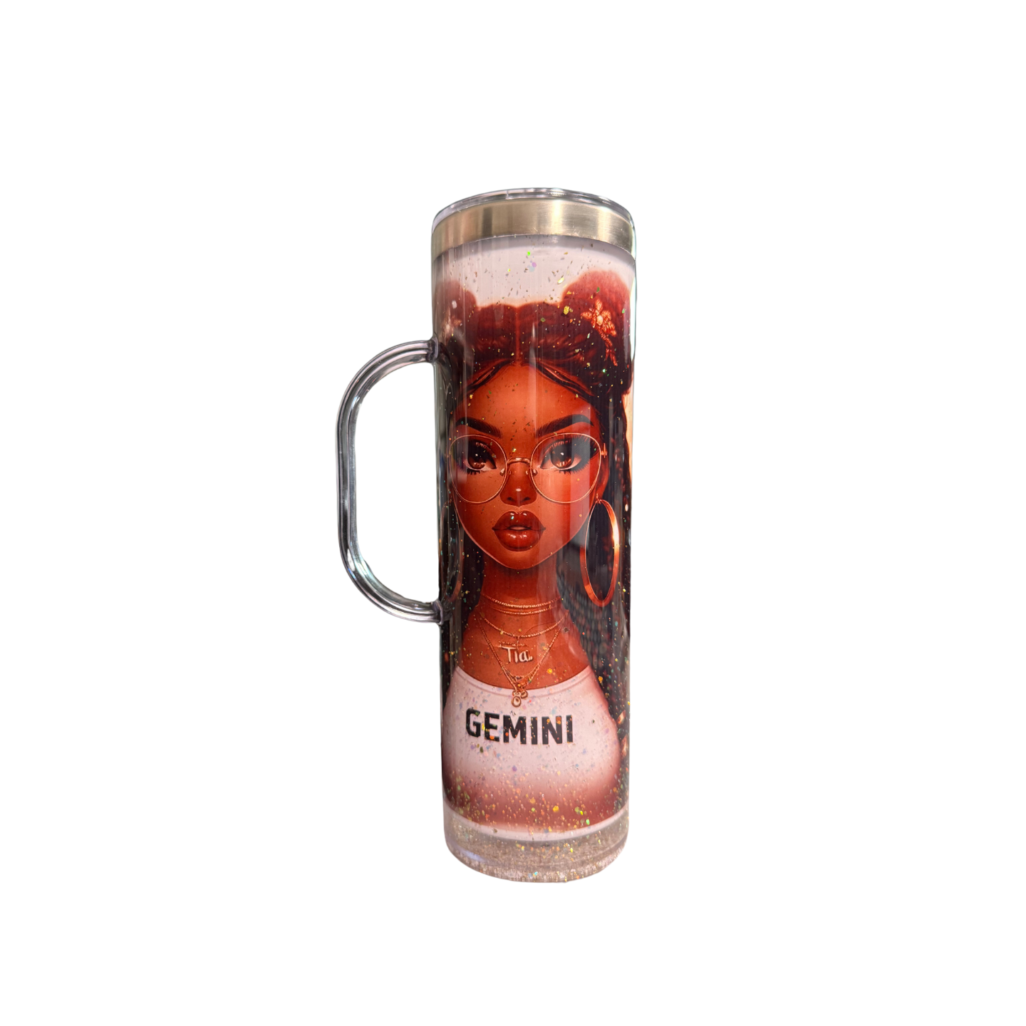 20oz Stainless Steel Snowglobe Tumbler w/Handle